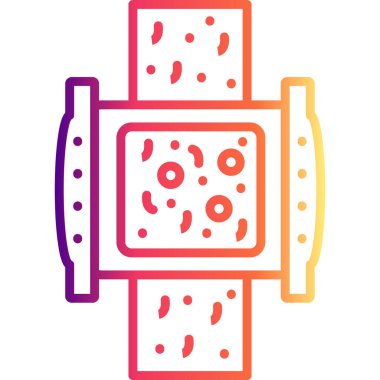 Jimnastik salonu Dinoflagella alg simgesi, basit çizgi çizimi