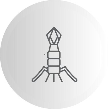 Bakteriyofaj. Web simgesi basit tasarım