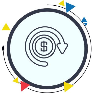 Para Geri Garanti Ağ ikonu vektör çizimi