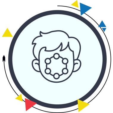yüz tarama web simgesi vektör çizimi