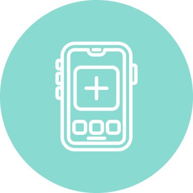 ekran üzerinde artı işareti olan satır sanatı akıllı telefon, uygulamalar veya web sayfaları için uygundur