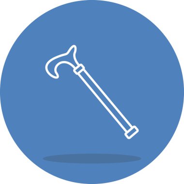 Bu tıbbi baston çizimi, taşınabilirlik yardımı için minimalist doğrusal tasarım içeren uygulamalar veya web sayfaları için uygundur..