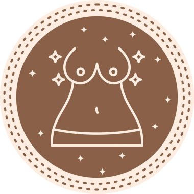 Göğüs simgesi basit düz illüstrasyon