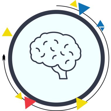 Beyin satırı simgesi, vektör çizim