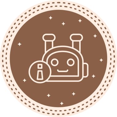 Robot çizgi simgesi, vektör illüstrasyonu