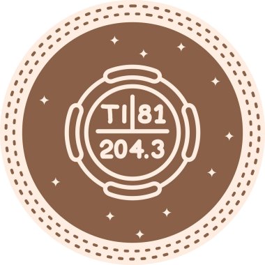 Talyum sembolü, periyodik tablonun kimyasal elementi, vektör simgesi