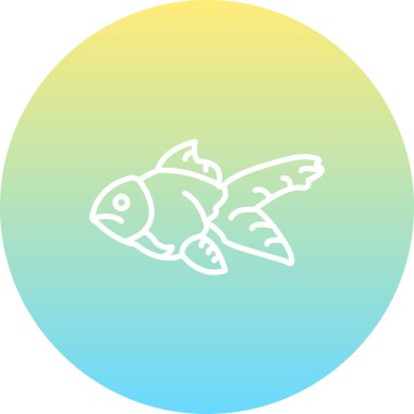 Basit bir çizim, suda yüzen tek bir Japon balığını resmediyor.