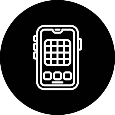 Mobil Izgara Eşsiz Yenilikçi Dijital Grafik Sembolü