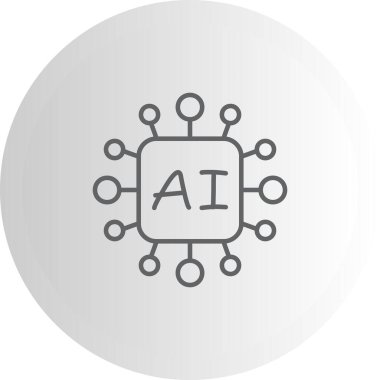 Yapay zeka satırı simgesi, vektör çizim