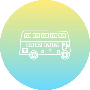 Çift Katlı Otobüs Hattı Simgesi, Vektör Resimleri 