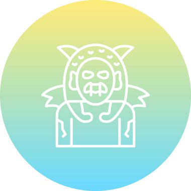 Devil Woman web simgesi vektör illüstrasyonu