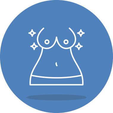 Göğüs simgesi basit düz illüstrasyon