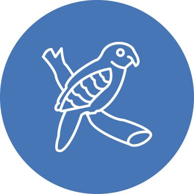 Kakapo kuş ağı simgesi, vektör illüstrasyonu      