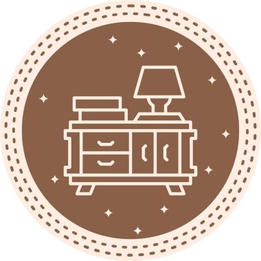 Night Stand Yüksek Çözünürlüklü Düz Tasarım Sembolü