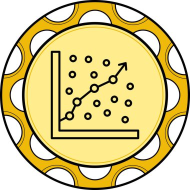 Gerileme eğilimi grafiği, veri modeli simgesi