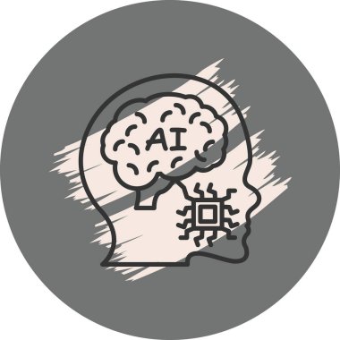 Beyin satırı simgesi, vektör çizim