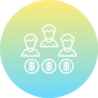 Satış Ekibi Minimum Düz Vektör İllüstrasyonu