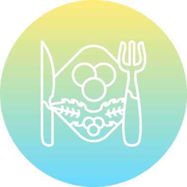 Akşam Yemeği Yüksek Çözünürlüklü Minimum Vektör Tasarımı