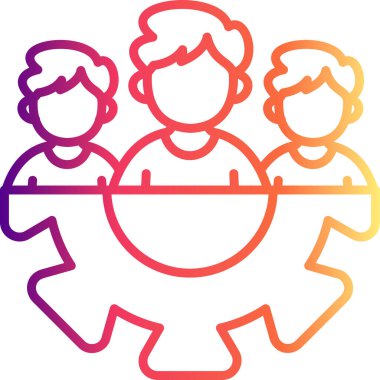 Takım Yönetimi web simgesi vektör illüstrasyonu