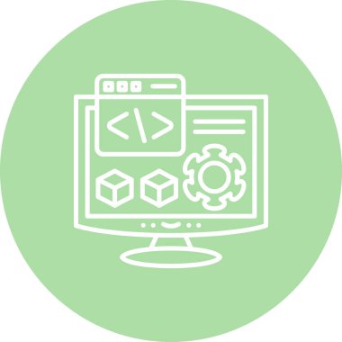 Yazılım web simgesi vektör illüstrasyonu