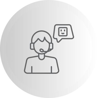 Müşteri Hizmetleri Ajanı Simgesi, vektör illüstrasyonu