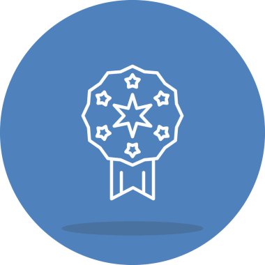 Rozet simgesi, vektör illüstrasyonu basit tasarım