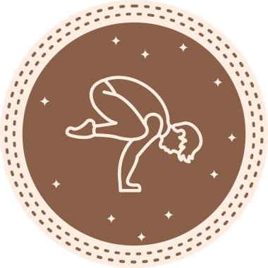 Crow Poz Simgesi. yoga kolu dengesi poz simgesi