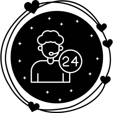 Müşteri Hizmetleri Ajanı Simgesi, vektör illüstrasyonu