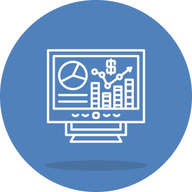 Çevrimiçi Pazar Araştırma Satırı Simgesi, Vektör İllüstrasyonu