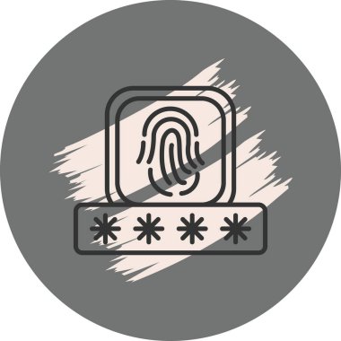 Biyometrik Tanıma simgesi vektör illüstrasyonu