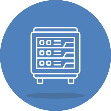 Sunucu Rack Simgesi, basit vektör illüstrasyonu       