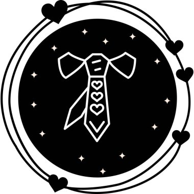 Simgeyi bağla. Babalar Günü kutlamaları grafikleri, üç kalple süslenmiş bir kravat, kutlama uygulamaları, tatil promosyonları veya aile tabanlı web sayfaları için uygun.