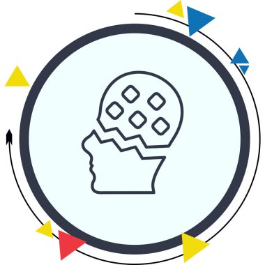 Yapay zeka satırı simgesi, vektör çizim