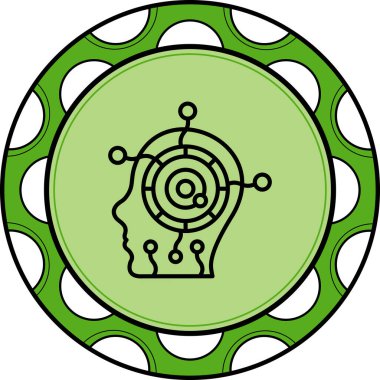 Sayborg. Web simgesi basit illüstrasyon