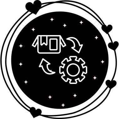 Ürün Yönetimi web simgesi vektör illüstrasyonu