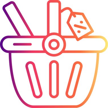 Alışveriş sepeti satırı simgesi, illüstrasyon vektör