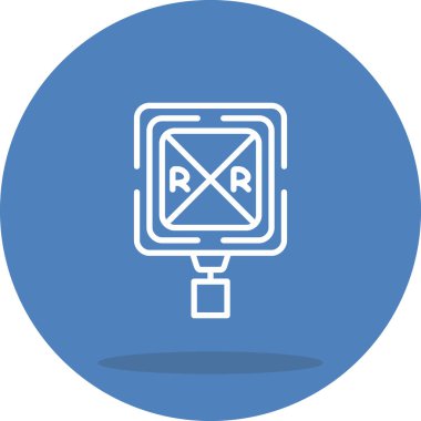 Demiryolu Geçidi Web simgesi vektör illüstrasyonu