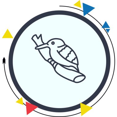 Azure Kingfisher simge vektör illüstrasyon tasarımı