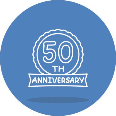50. Yıldönümü logosu. Rozet, uygulamalar için basit simge
