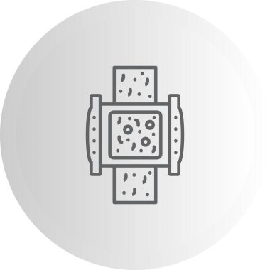 Jimnastik salonu Dinoflagella alg simgesi, basit çizgi çizimi