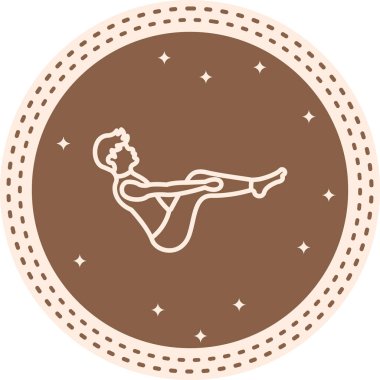 Yarı Bot Poz Simgesi. yoga dengesi duruşu