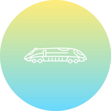 Mermi Treni illüstrasyonu, düz çizgi simgesi