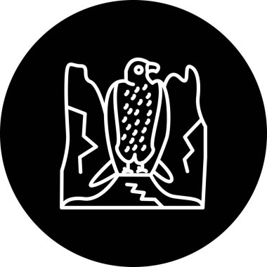 Beyaz karınlı Deniz Kartalı ikon vektör çizimi tasarımı