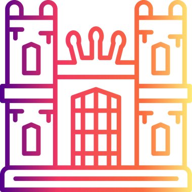 Castle Gate simgesinin vektör illüstrasyonu