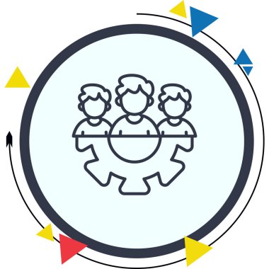 Takım Yönetimi web simgesi vektör illüstrasyonu