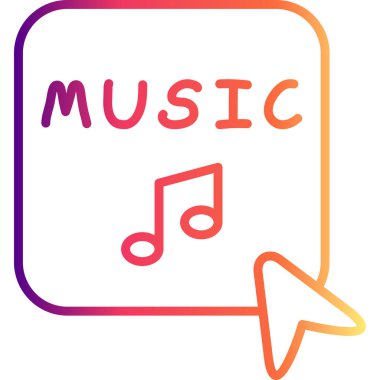 müzik web simgesi vektör illüstrasyonu