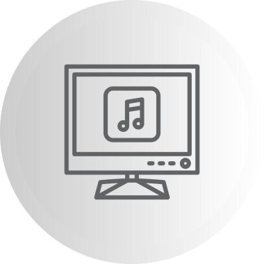 müzik web simgesi vektör illüstrasyonu