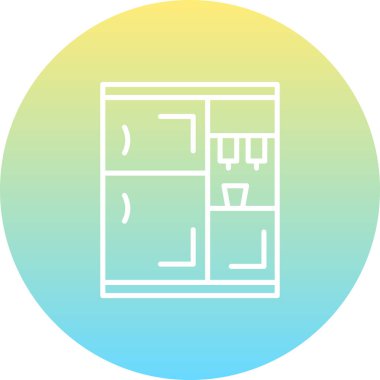 Modern buzdolabı simgesinin vektör çizimi