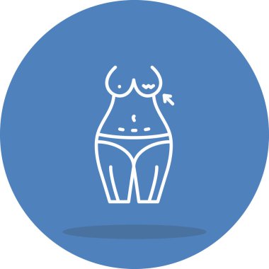 Göğüs simgesi basit düz illüstrasyon