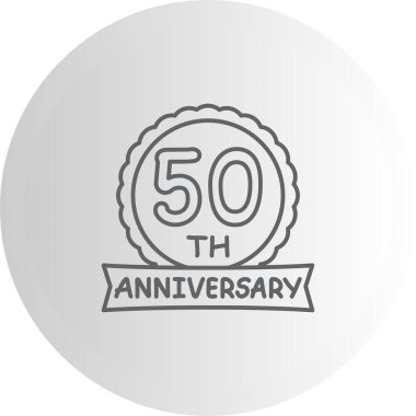 50. Yıldönümü logosu. Rozet, uygulamalar için basit simge